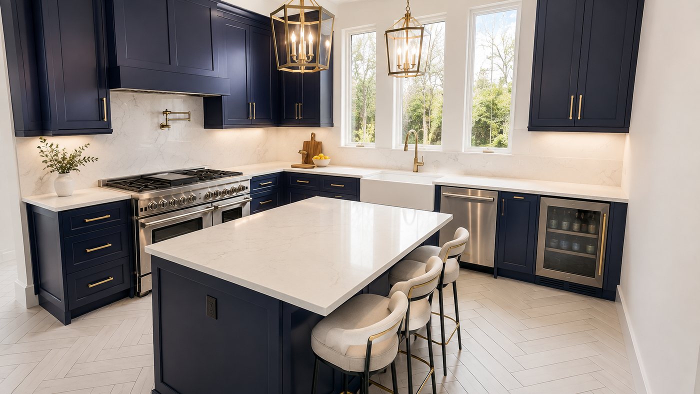 Renovated kitchen and living space in a Siesta Key home